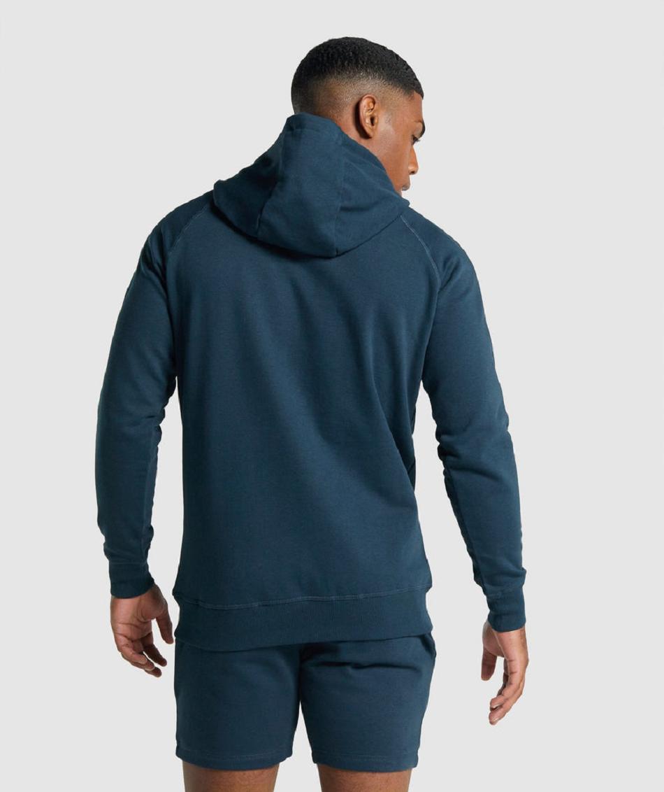 Sudadera Con Capucha Gymshark Crest Hombre Azul Marino | CO 3612AHK